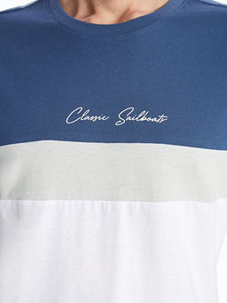 Bisiklet Yaka K?sa Kollu Renk Bloklu Erkek Ti??rt