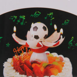 Цена за 2 шт. Свеча для торта раскрывающийся цветок "Мяч" (5 свечей), Синий