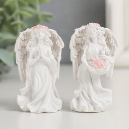 Фигурка полистоун «Ангел-девушка в розовом венке - благодарность», 3.8×6×3 см, МИКС