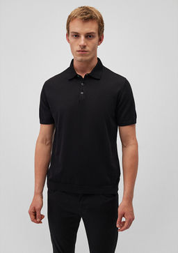 Polo Yaka Siyah Kazak - Mavi фото 3