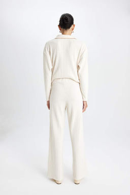 Спортивные штаны на камзоле в рубчик с нормальной талией - Defacto фото 4