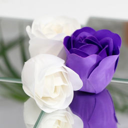 Мыльные розы, фиолетовые и белые, набор 9 шт. - SB BEAUTY фото 4