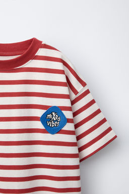 STRIPED PATCH T-SHIRT - Zara фото 3