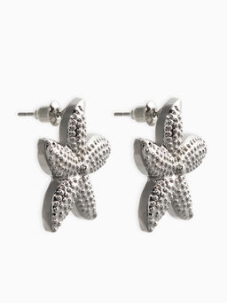 Цена за 3 шт. Серьги металл "Морская звезда", цвет серебро