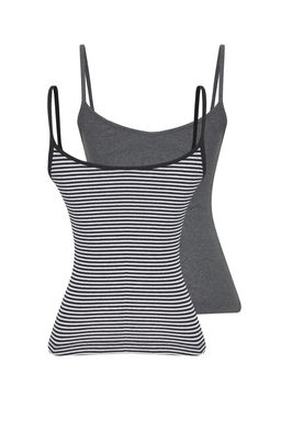 TRENDYOLMILLA Siyah Cizgili-Duz Antrasit 2li Paket Ask?l? Fitted Esnek Fitilli Orme Atlet TWOSS25AL00027 фото 9