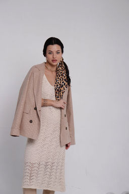 Ажурное вязаное платье айвори - Martichelli фото 10