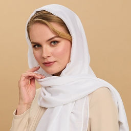 Палантин 180 х 85 см, цвет белый