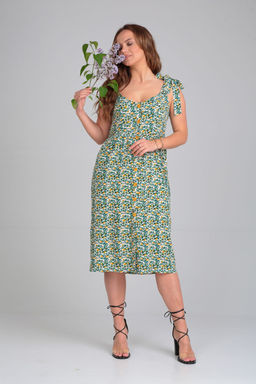 Платье Michel Chic 2130 зеленый, цветы
