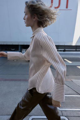 STRIPED SHIRT WITH WIDE CUFFS - Zara фото 7