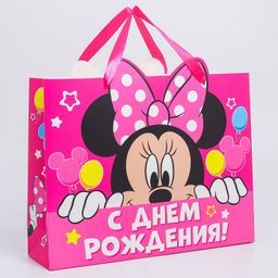 Пакет подарочный С днем рождения!, Минни Маус, 40х31х11,5 см - Disney фото 3