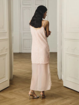 Двуслойное платье миди с пайетками / Zarina