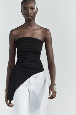 TEXTURED BANDEAU TOP - Zara фото 17