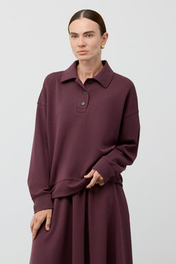 ЕВТ 3359/темный махагон джемпер-поло жен