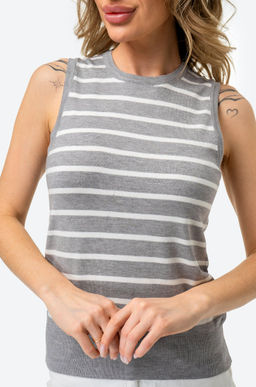 Женский вязаный топ в полоску Happy Fox  фото 20