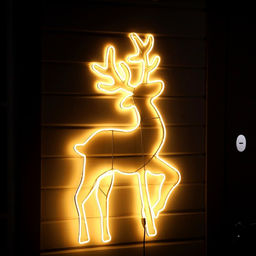 Неоновая фигура «Серебряное копытце», 55 × 92 см, 672 LED, 220 В, свечение тёплое белое