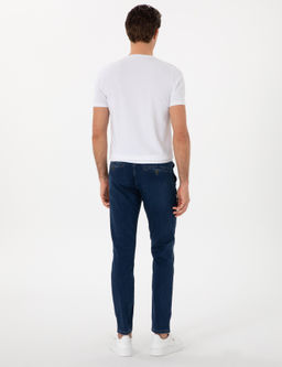 Lacivert Slim Fit Pamuk Kar___ml_ Jean Pantolon