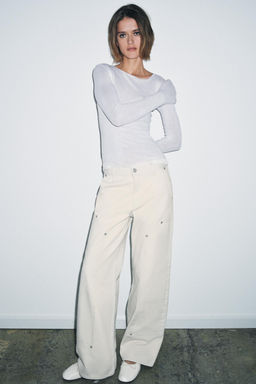 ZW COLLECTION MID-WAIST JEANS WITH BELT LOOP - Zara фото 8