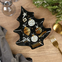 Тарелка плоская новогодняя «С Новым годом. Игрушки», 19.5×16.5 см