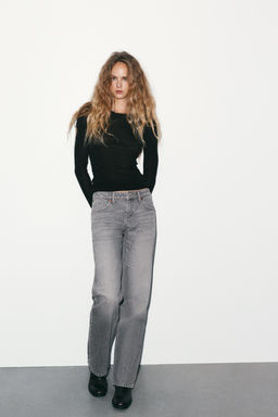 TRF WIDE-LEG LOW-RISE JEANS - Zara фото 10