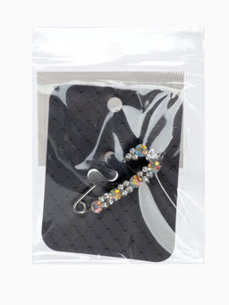 Булавка Лунная дорожка, 4 см, радужная в серебре