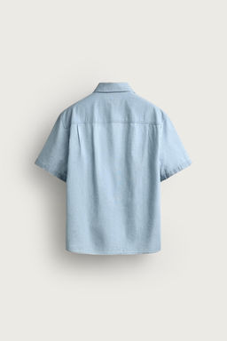 CAMISA CHAMBRAY BOLSILLOS / Azul claro - Zara фото 7