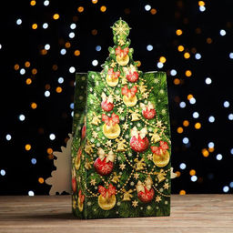Цена за 5 шт. Подарочная коробка Ёлка, 16,5 х 8,5 х 27 см - Simaland фото 3