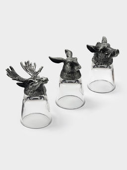 Подарочный набор рюмок-перевёртышей «Настоящему мужчине», на 3 персоны, рюмка 50 мл, стекло, металл