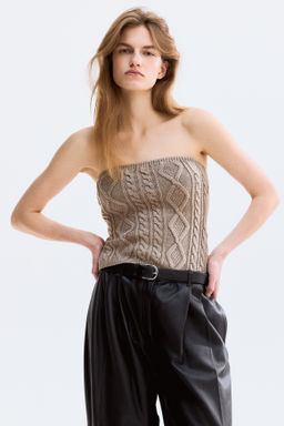 Top de tubo en punto trenzado - H&m фото 2
