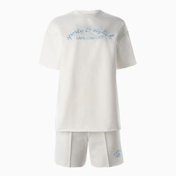 Костюм женский: футболка, шорты, MINAKU: SPORTY & STYLISH, экрю, размер 46