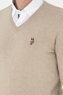 Мужской базовый свитер хаки меланжевого цвета Неожиданная скидка в корзине - U.s. polo assn фото 7