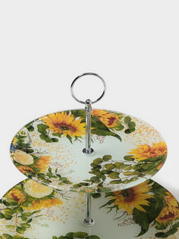 Фруктовница Доляна Подсолнухи, d=20/25 см, h=24 см, стекло, рисунок  фото 7