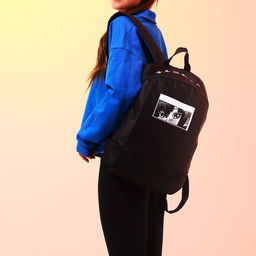 Рюкзак школьный текстильный «Аниме», 46×30×10 см, вертикальный карман, чёрный