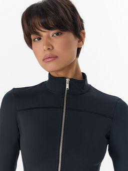 Жакет спортивный женский на молнии черный