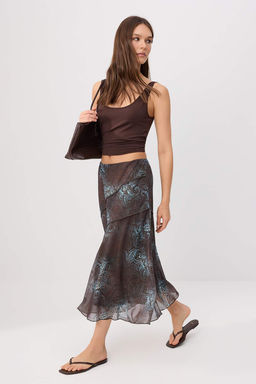 _ok Renkli _al Desen Boho Chic A-Kesim Diki_ Detayl_ Normal Bel Midi T_l _rme Etek TWOSS26ET00002 - Trendyolmilla фото 3
