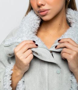 Дублёнка #КТ7580 (1), серо-голубой - Dommod фото 5