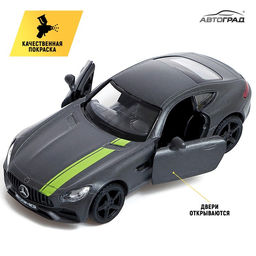 Машина металлическая MERCEDES-AMG GT S, 1:32, инерция, цвет матовый серый - Автоград фото 3
