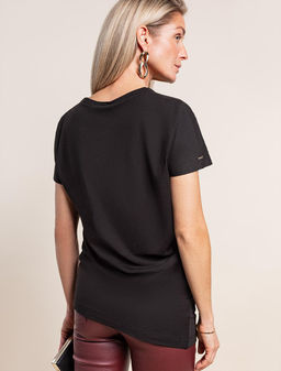 VILATTE / Футболка из премиального хлопка с ассемитричным низом  фото 4