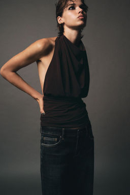 DRAPED HALTER TOP - Zara фото 11