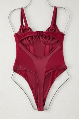 TRENDYOLMILLA Bordo Micro Tul Detayl? C?tc?tl? Orme Body THMAW25BD00006  фото 8