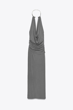 LONG DRESS WITH JEWEL COLLAR - Zara фото 7