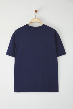 TRENDYOLMILLA Beyaz %100 Pamuk Kalp Slogan Bask?l? Oversize/Rahat Kesim Orme T-Shirt TWOSS24TS00139  фото 13