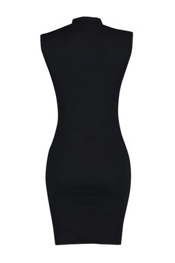 TRENDYOLMILLA Siyah Vucuda Oturan Bisiklet Yaka Mini Fitilli Esnek Orme Kalem Elbise TWOSS22EL2819 фото 17
