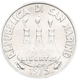 Монета 5 лир 1975 года Сан-Марино