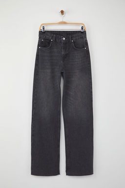 Teen Antrasit Normal Bel Genis Paca Wide Leg Jeans TWOAW26JE00078 - Trendyolmilla фото 5