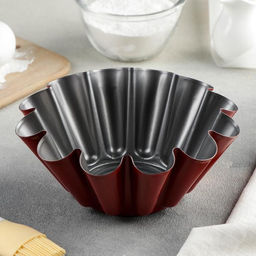 Форма для ромовой бабы и кулича Бутон, 19,5?9 см, антипригарное покрытие, цвет бордовый