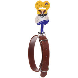 Цена за 5 шт. Ошейник для собак из искусственной кожи "БРО на Стиле", цвет коричневый, 2,5*57см (бирка)