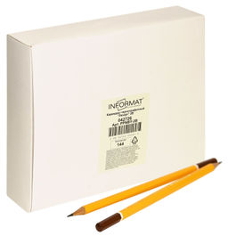 Цена за 10 шт. Карандаш чернографитный деревянный INFORMAT Design 2В заточенный, шестигранный, принт на к...