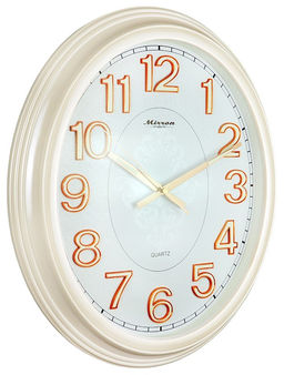 Настенные часы Mirron овальные белые P3017BNBPB