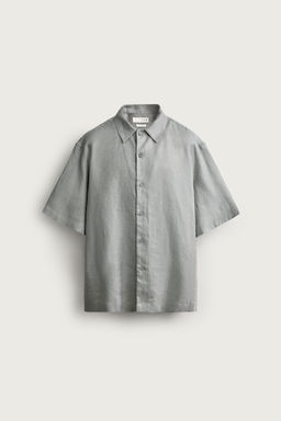 CAMISA RELAXED FIT 100% LINO / Gris claro - Zara фото 9