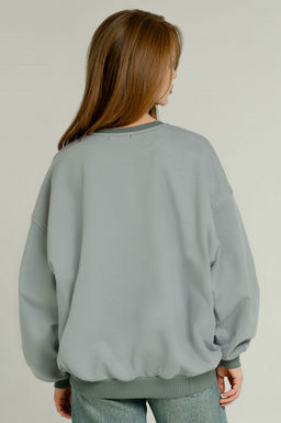Арт. 15133 Свитшот женский оверсайз 46-52  (4 шт) Цвет:серый